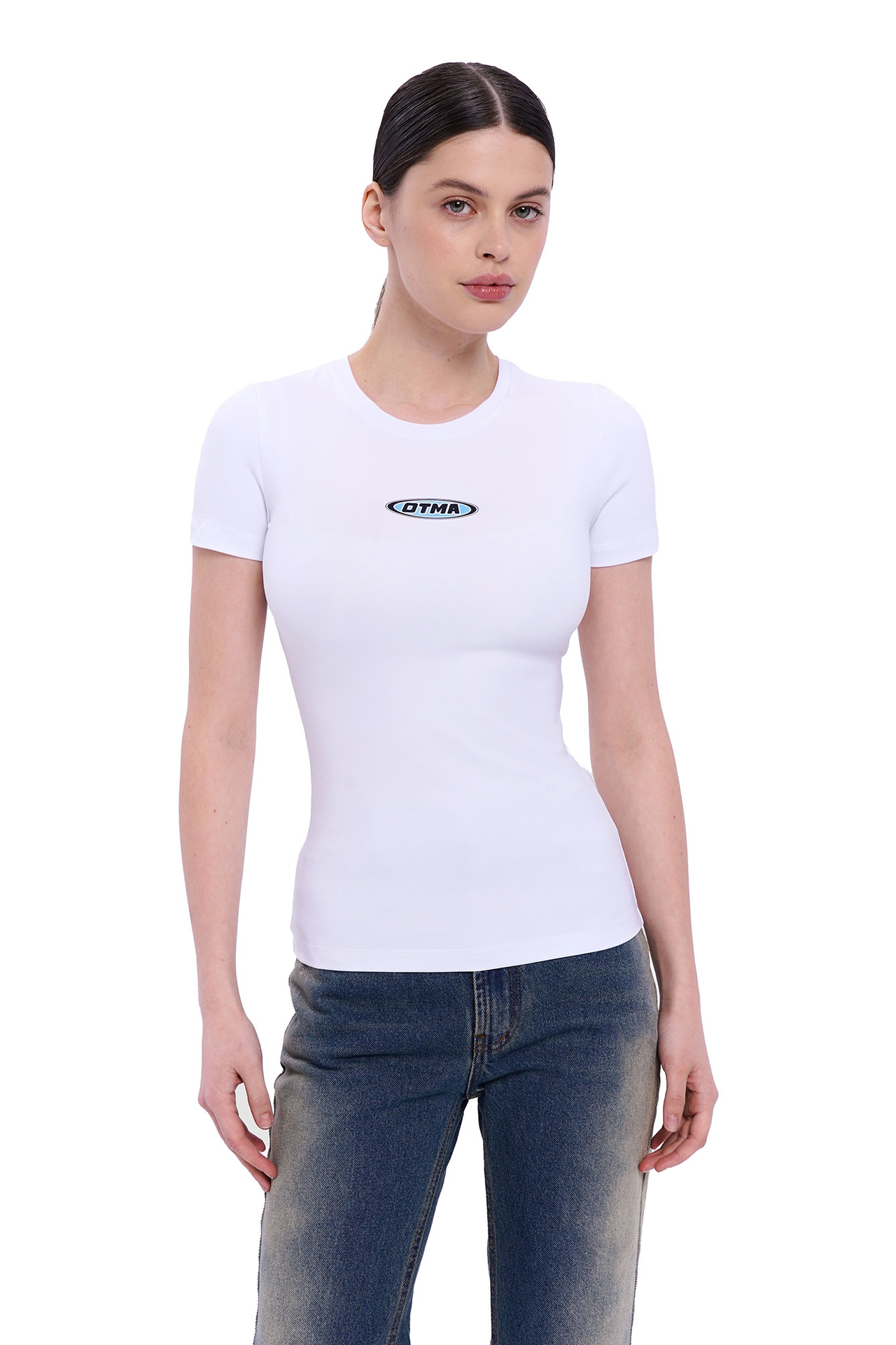 Футболка слим белая