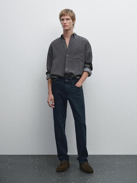 Massimo Dutti Легкие облегающие джинсы, синий