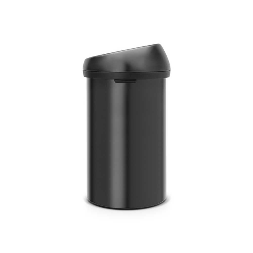 Ведро для мусора Brabantia Touch Bin черное матовое 60л вид сзади