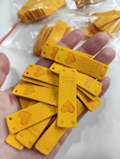 ЖЕЛТОЕ СЕРДЕЧКО - Нашивка 5х1,5см (Упаковка - 15шт) (1244 Евгения)