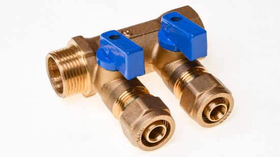 Коллектор для воды Tim на 2 выхода 16х3/4"