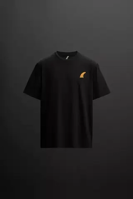 ZARA ФУТБОЛКА С ПРИНТОМ В СЕРФ-СТИЛЕ, ЧЕРНЫЙ