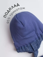 Шапка зимняя для мальчика на завязках и снуд