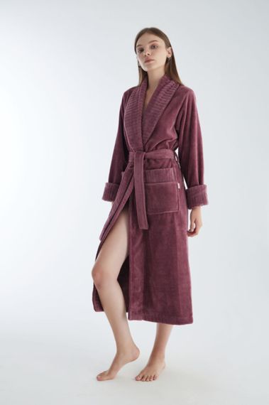 Халат женский махровый 4195 сухая роза NUSA Турция