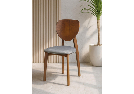 Стул деревянный Woodville Окава ткань tenerife stone, миланский орех