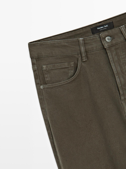 Massimo Dutti Джинсы Slim Fit, серо-зеленый