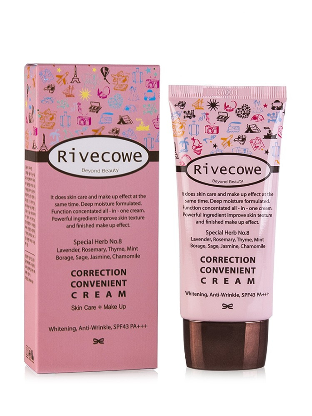 RIVECOWE Увлажняющий СС крем Correction Convenient Cream CC Cream, 40 мл