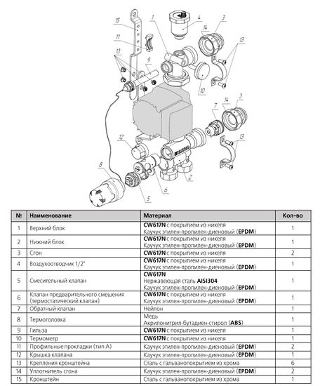Насосно-смесительный узел Valtec VT.ECOMIX.0.130 без насоса 130 мм