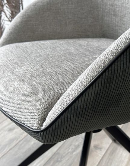 Стул TORNADO 360 град. Серый Brego-07, ткань/ темно-серый Modern-454, велюр/ черный каркас