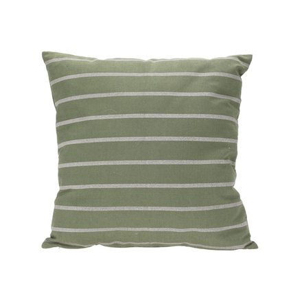 Подушка декоративная с белыми и зелеными полосками 45*45 см в ассортименте
