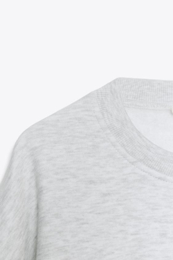 ZARA БАЗОВАЯ ТОЛСТОВКА ИЗ МЯГКОЙ ТКАНИ, СЕРЫЙ МЕЛАНЖ