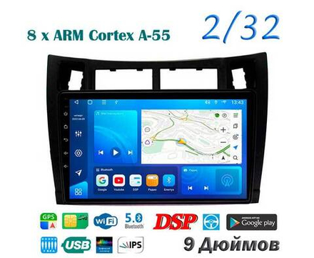 Topway TS18 2+32GB 8 ядер для Toyota  Vitz 2005-2010