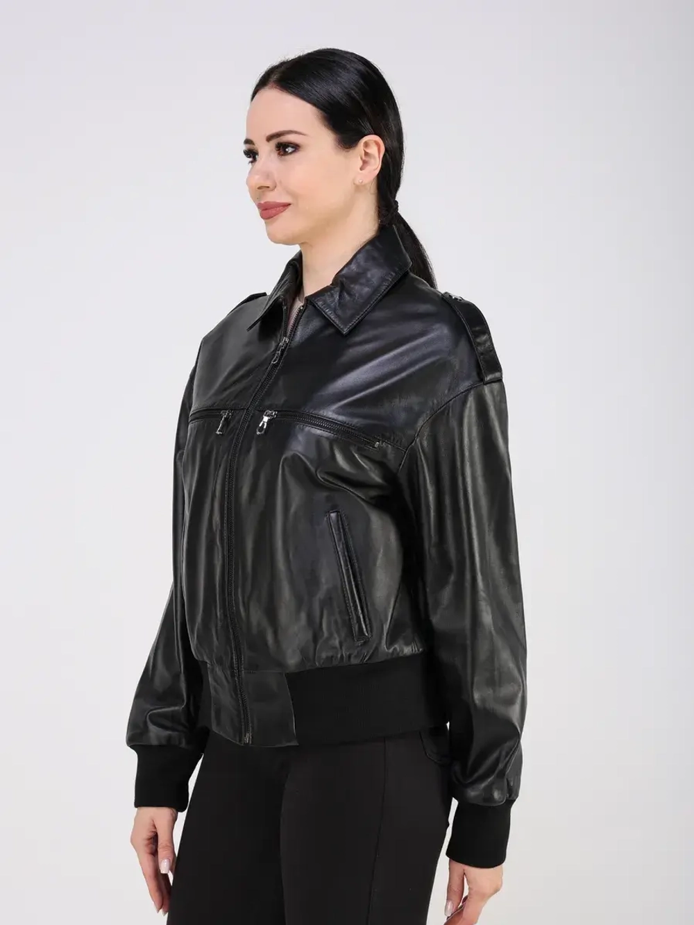 Кожаная куртка демисезонная