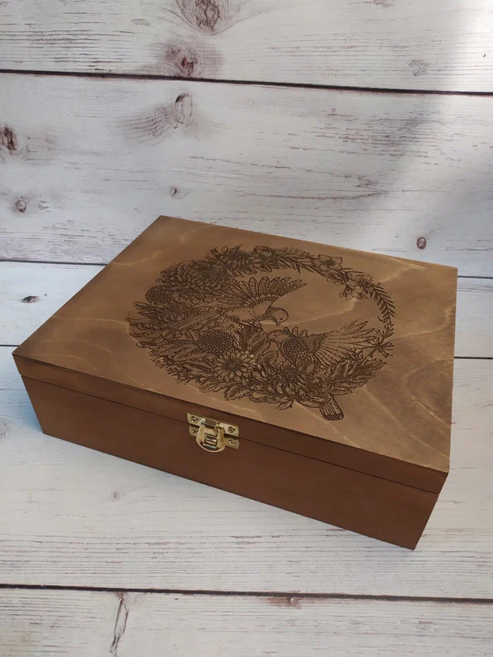 Музыкальная АУДИОшкатулка ПТИЧКИ с пением птичек и музыкой, 25х19х7.5 см