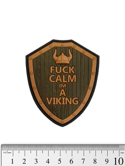 Шеврон Fuck Calm I'm A Viking 3D PVC. Олива
