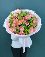 Букет альстромерия розовая,9 веток(00345)