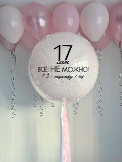 Нежные воздушные шары на 17 лет для девушки №3199