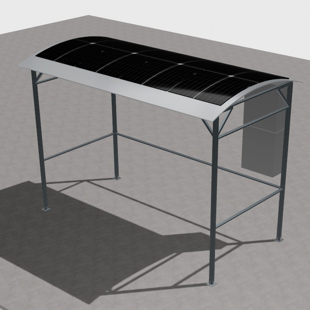 Навес с солнечными батареями на 5 автоматов