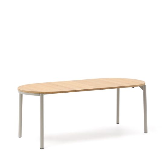 Montuiri круглый раздвижной стол из дубового шпона и белой стали Испания 