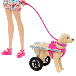 Barbie - Кукла Барби и собака в коляске + 10 аксессуаров HTK37 / артикул   HTK37  / GTIN 194735192243