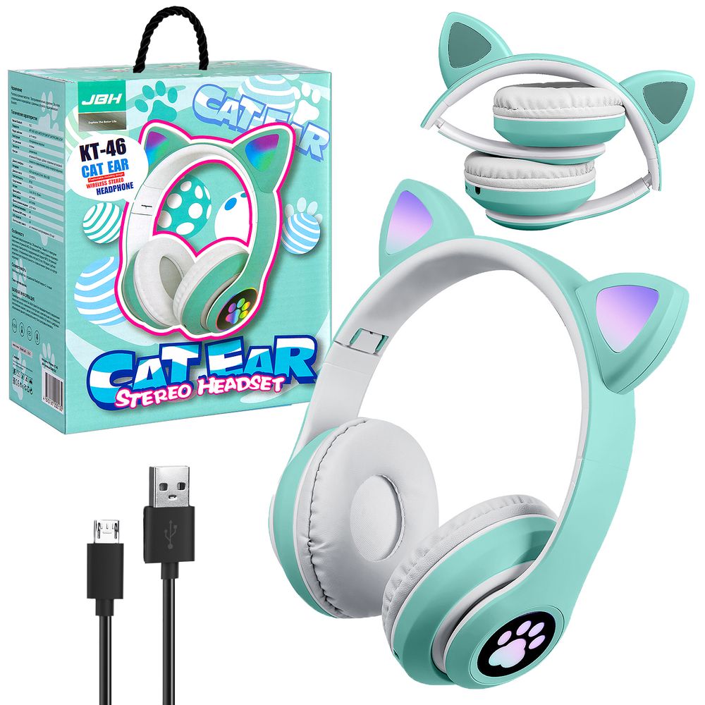 Полноразмерные Bluetooth наушники Cat Ear KT-46 JBH (зеленый)