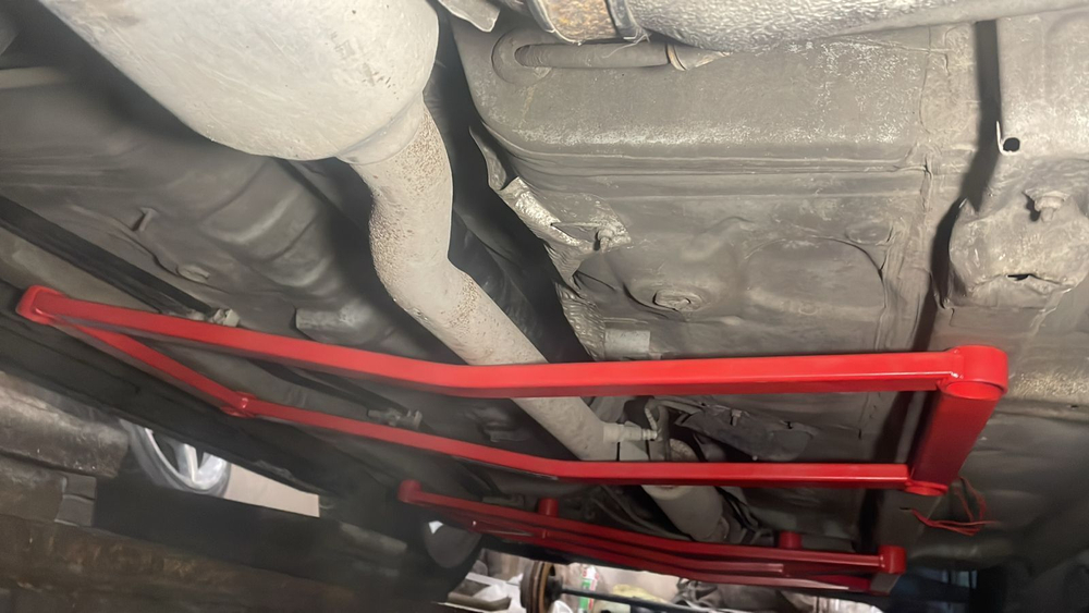 Усилитель жесткости средний нижний 4-х точечный Mitsubishi Outlander 2 XL, Citroen C-Crosser и Peugeot 4007 (ПОД ЗАКАЗ)