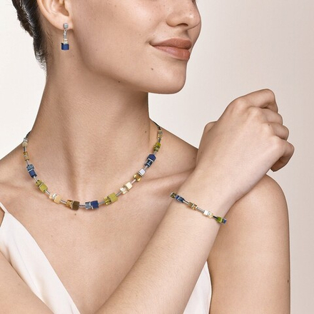 Браслет Coeur de Lion Blue-Brown-Olive 5020/30-0750 цвет  коричневый, синий, мульти, бежевый