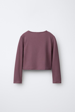 ZARA ЛОНГСЛИВ В РУБЧИК «БАЛЕТ», ПУРПУРНЫЙ