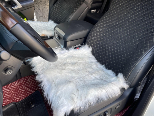 Подушка (Серый Волк) на сиденье из искусственного меха, накидка, длинный ворс (1 шт,.) =