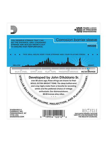 Струны для акустической гитары 12-53 D'ADDARIO EJ11