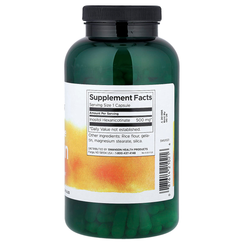 Swanson Vitamins, Ниацин, без промывки, 500 мг, 240 капсул