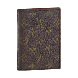 LOUIS VUITTON Coated Canvas Card Holder Passport Holder Men"s Brown