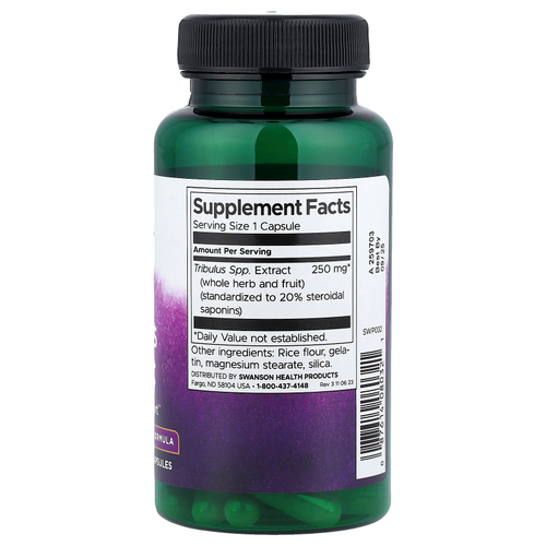 Swanson, Экстракт Mega Tribulus, 250 мг, 60 капсул