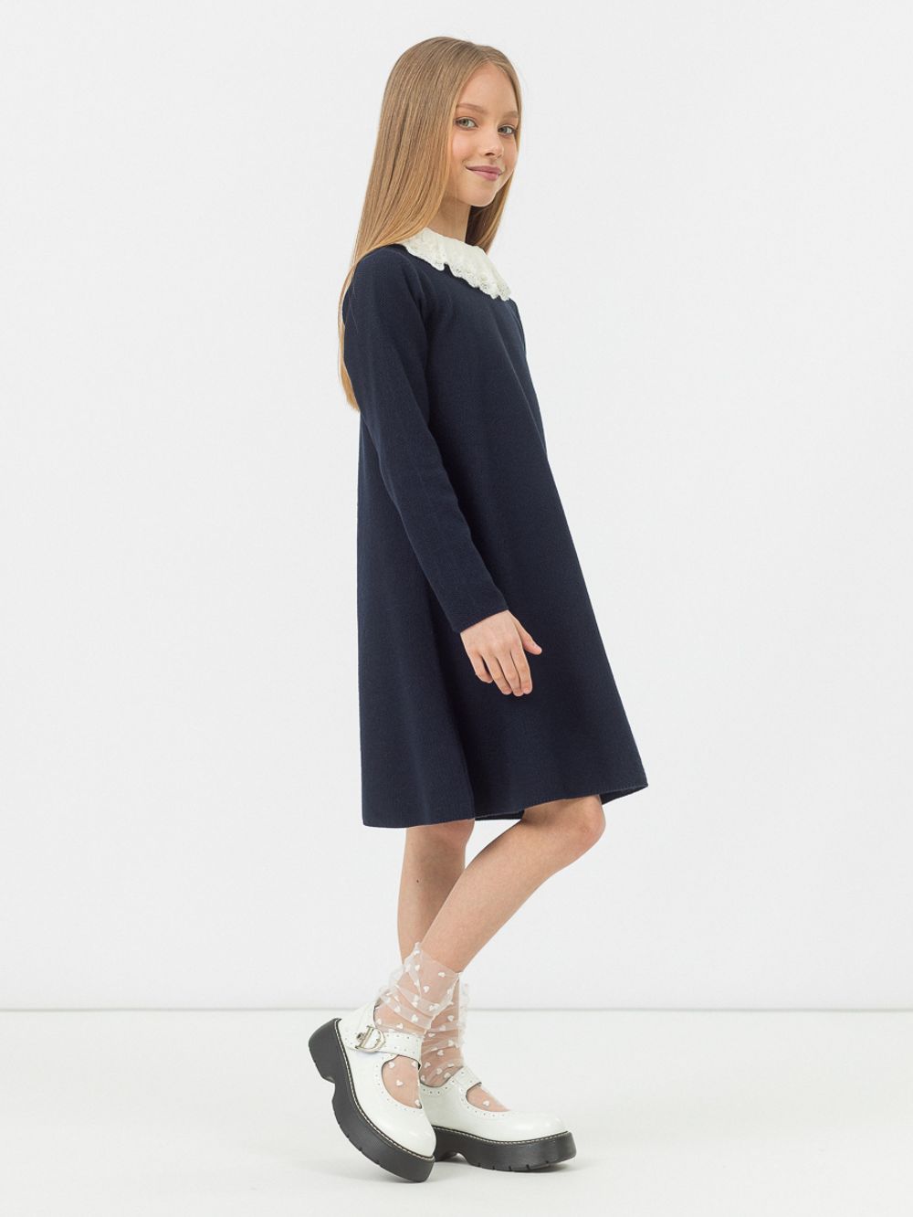 Платье для девочки в школу AT1082 синий