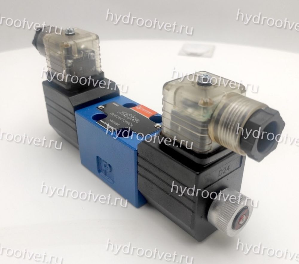 4WE4E2X/CG24N9Z5L - Гидрораспределитель золотниковый Ду 4 (CETOP02) с электроуправлением, схема E (44), электроуправление G24, возврат - пружинный