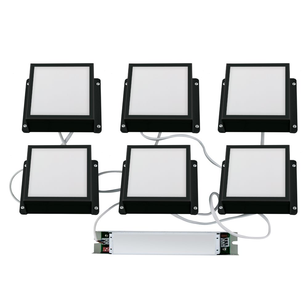 ULP-1010-42W-4000K IP54 GRILYATO OPAL BLACK KIT06 Светильники светодиодные потолочные встраиваемые. комплект из 6 штук. Белый свет 4000K. 4200Лм. Для ячеек 100x100мм. Корпус черный. В комплекте с и-п. ТМ Uniel