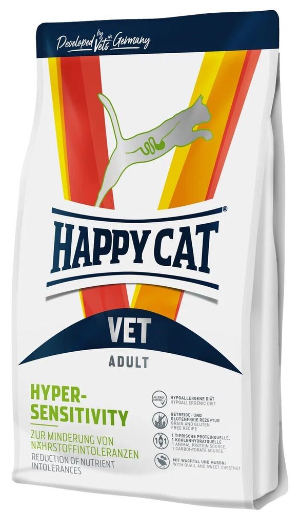 Сухой корм Happy Cat Vet Hypersensitivity,для кошек при пищевой аллергии 1 кг