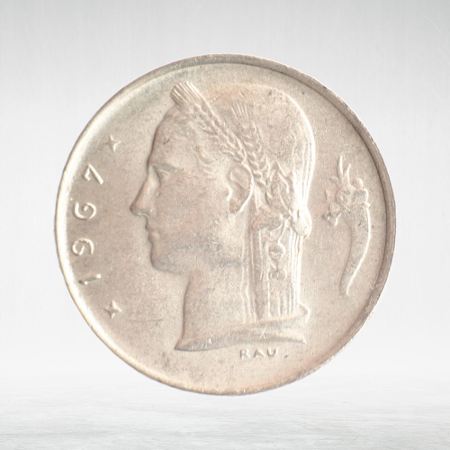 Belgium, 1 Franc (French Text), 1967, VF
