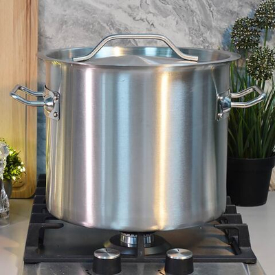 Кастрюля 10л, нерж.сталь, d=25см, h=21см, тройное дно, индукция, мерная шкала, "PROFESSIONAL" Luxaro