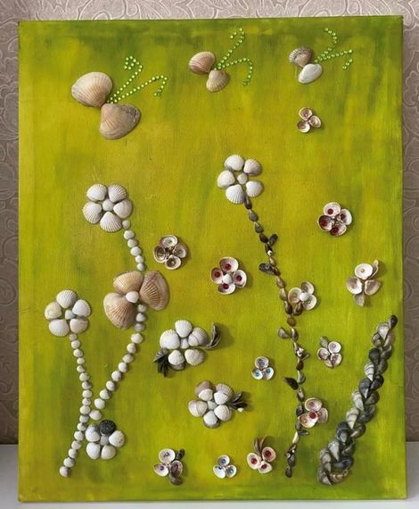 Tablo \ Картина \ Painting Dəniz qəlbində çiçəklər