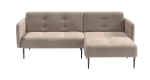 Monaco диван-кровать с шезлонгом, с подлокотниками, бархат пепельно-бежевый 25