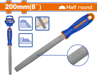 Рашпиль полукруглый по дереву 200 мм (10/60) WADFOW WFE8828