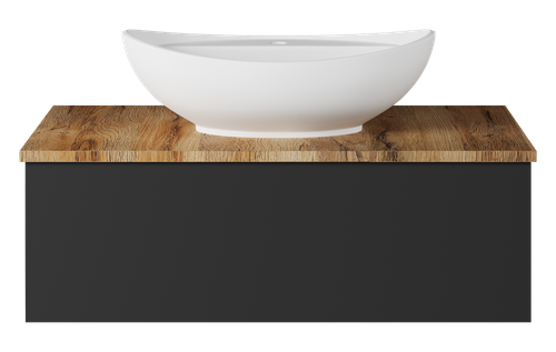 Тумба под раковину Misty Ива 90 подвесная (графит, дуб вотан)