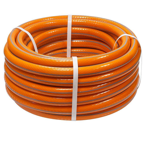 Шланг полив. арм. непрозр. 3-слойный 18 мм бухта 20 м (вес 5 кг) ПВХ "Юпитер" оранжевый 3/4"