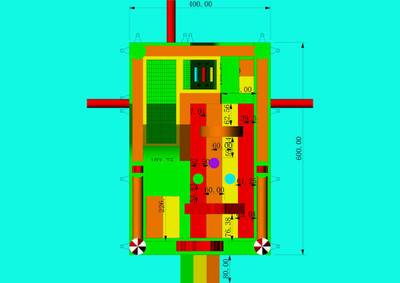 Коммерческий надувной батут "Русский цирк" с крышей, 6x4x4 м