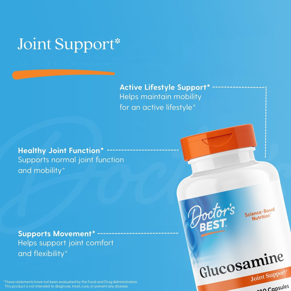 Doctor's Best, глюкозамин, 180 капсул (750 мг в 1 капсуле)