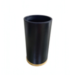 Стакан для зубных щеток настольный черный матовый (сталь, бамбук)