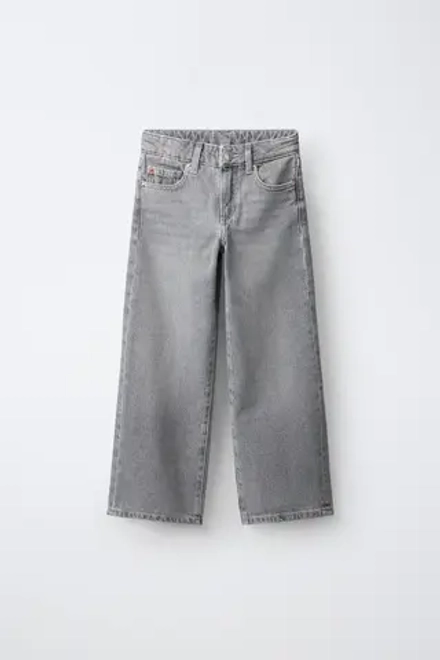 ZARA ДЖИНСЫ WIDE LEG, СЕРЫЙ