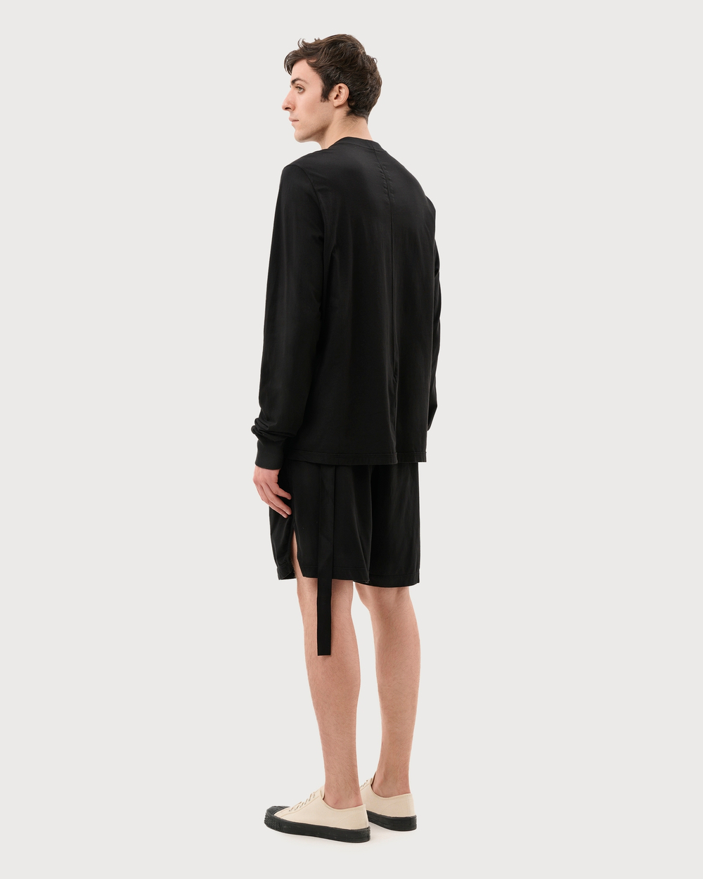 RICK OWENS DRKSHDW ЛОНГСЛИВ ЧЕРНЫЙ LIDO CREWNECK SWEAT