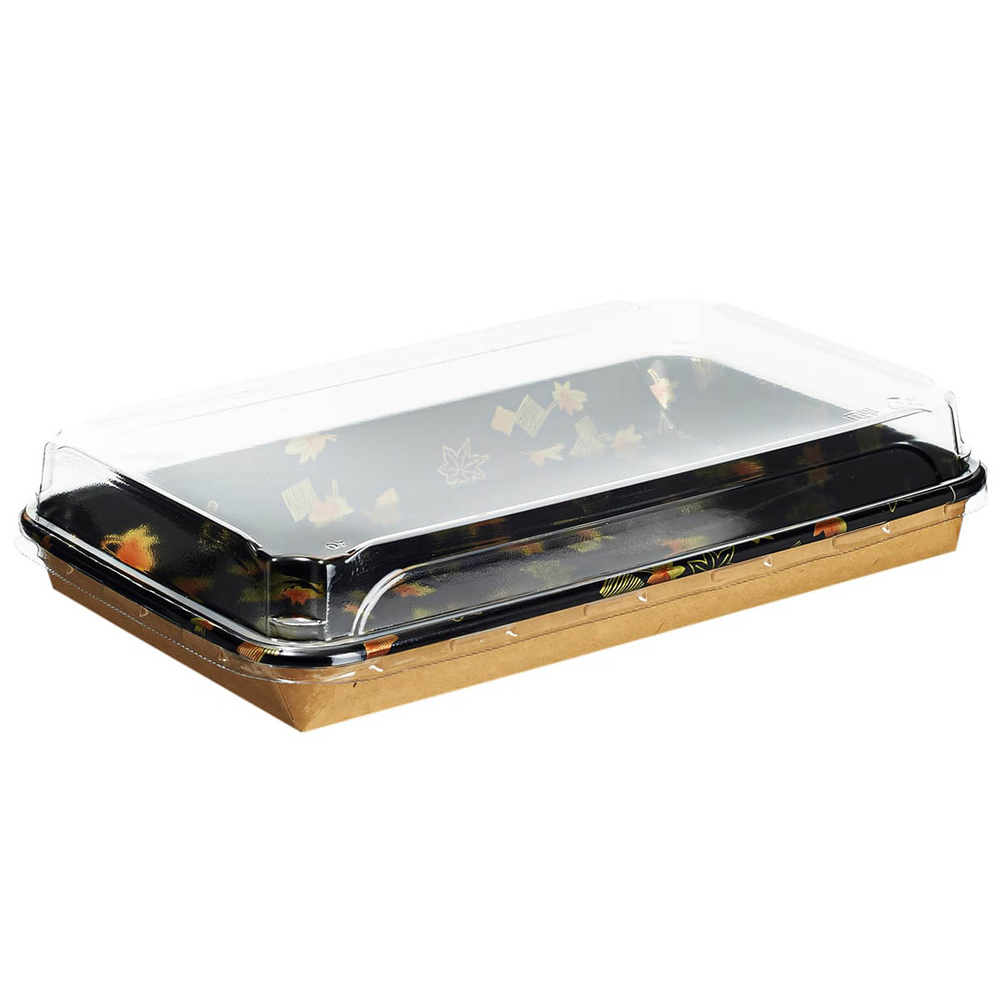 Контейнер бумажный Sushi Box Black 1500 мл 182х256х24 мм 1/200